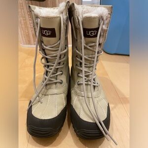 UGG Adirondack waterproof sand color boots, women size 8. Minor wear and tear